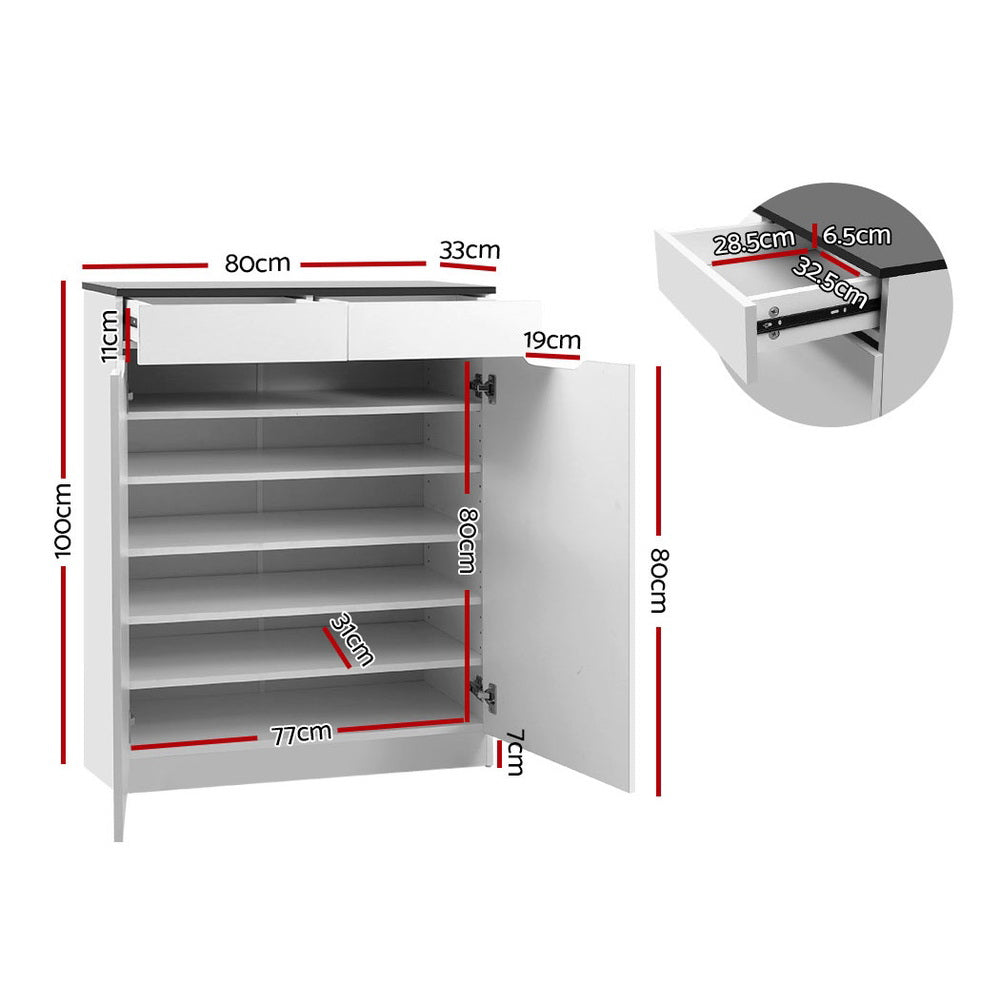 Eve Shoe Rack Cabinet 30 Pairs - White