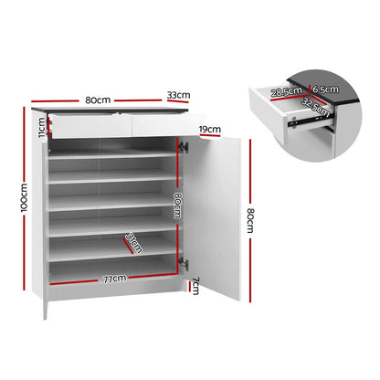 Eve Shoe Rack Cabinet 30 Pairs - White