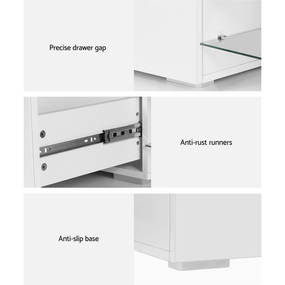 James TV Cabinet Entertainment Unit 180cm - Wood White