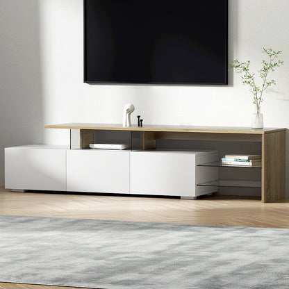 James TV Cabinet Entertainment Unit 180cm - Wood White