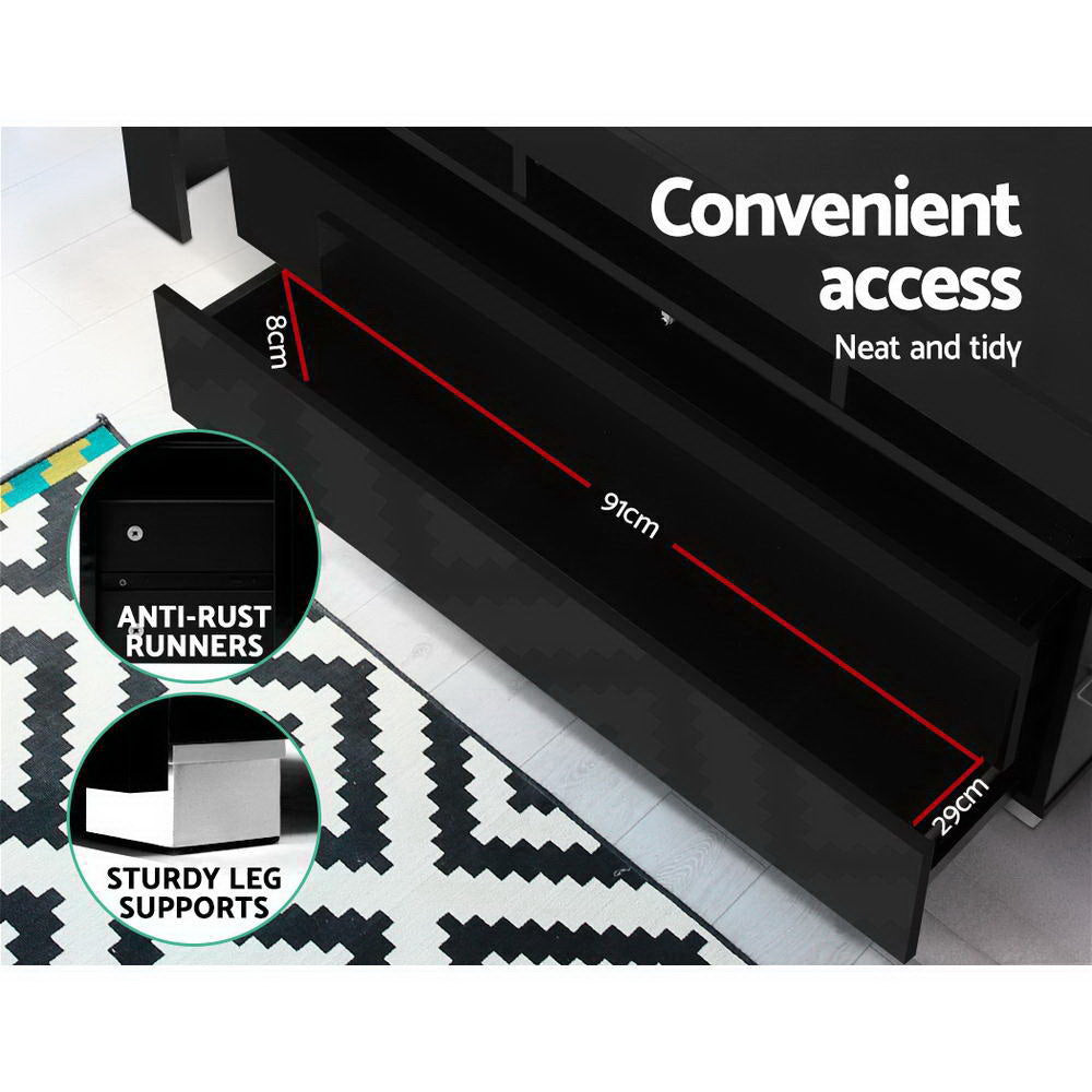 Elo Entertainment Unit TV Cabinet LED 160cm - Black