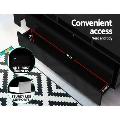 Elo Entertainment Unit TV Cabinet LED 160cm - Black