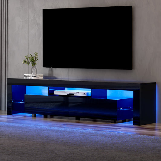 Elo TV Cabinet Entertainment Unit LED 200cm - Gloss Black