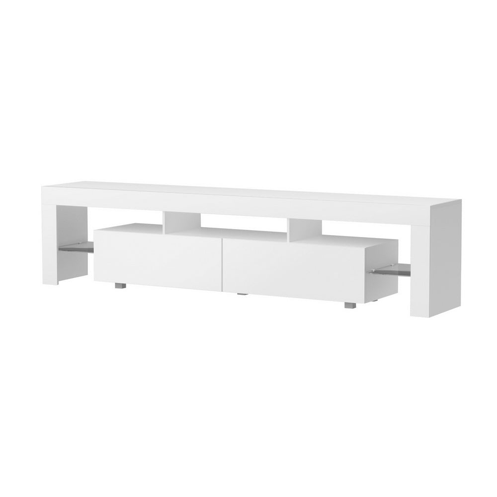 Elo LED TV Cabinet Entertainment Unit Stand Furniture 200cm - Gloss White