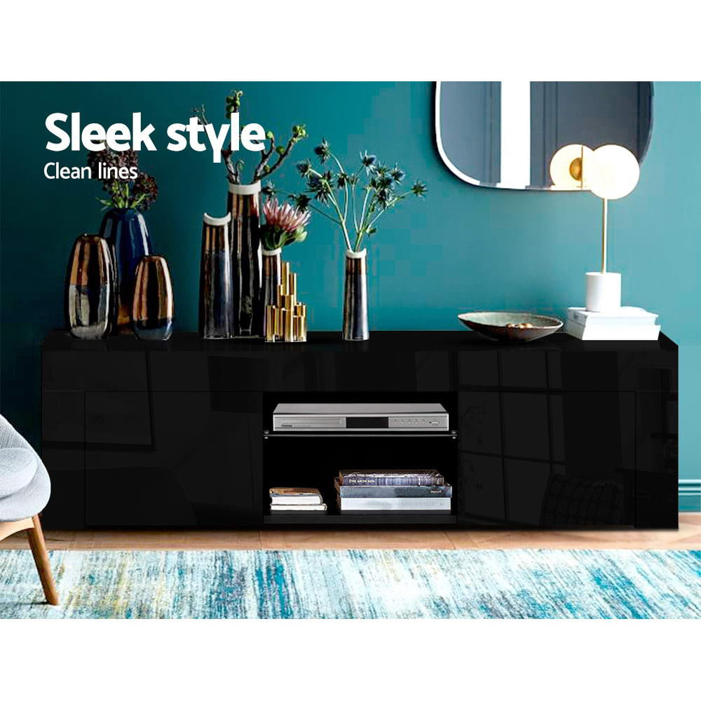 Angus Entertainment Unit TV Cabinet LED 130cm - Black
