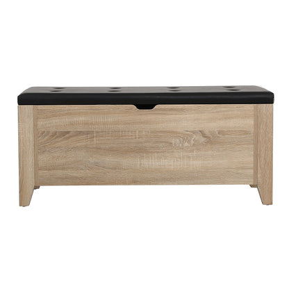 Storage Ottoman Blanket Box Leather - Oak