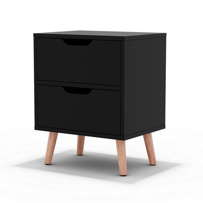Boden Bedside Table 2 Drawers - Black