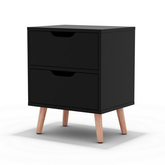 Boden Bedside Table 2 Drawers - Black