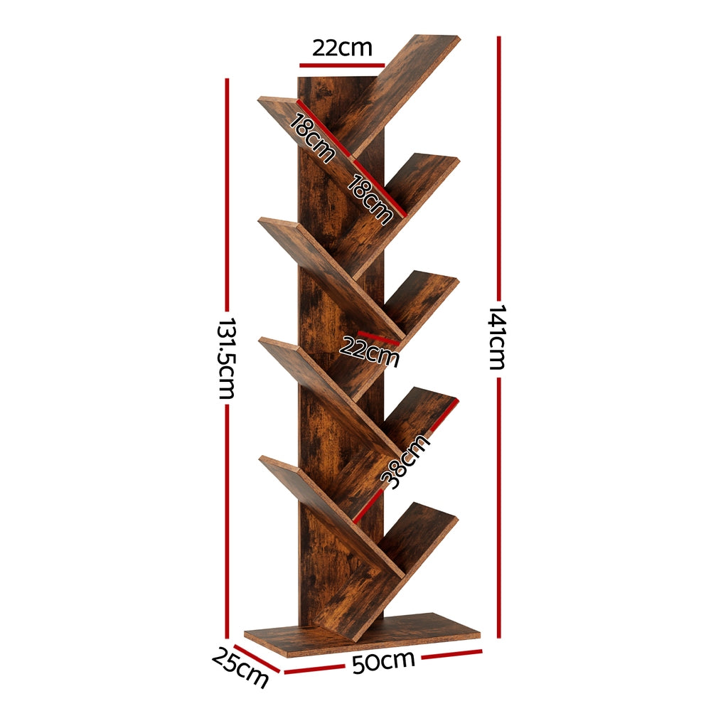 Tree Bookshelf 9 Tiers - Walnut