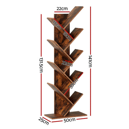 Tree Bookshelf 9 Tiers - Walnut