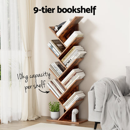 Tree Bookshelf 9 Tiers - Walnut