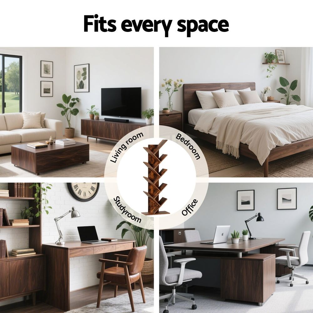 Tree Bookshelf 9 Tiers - Walnut