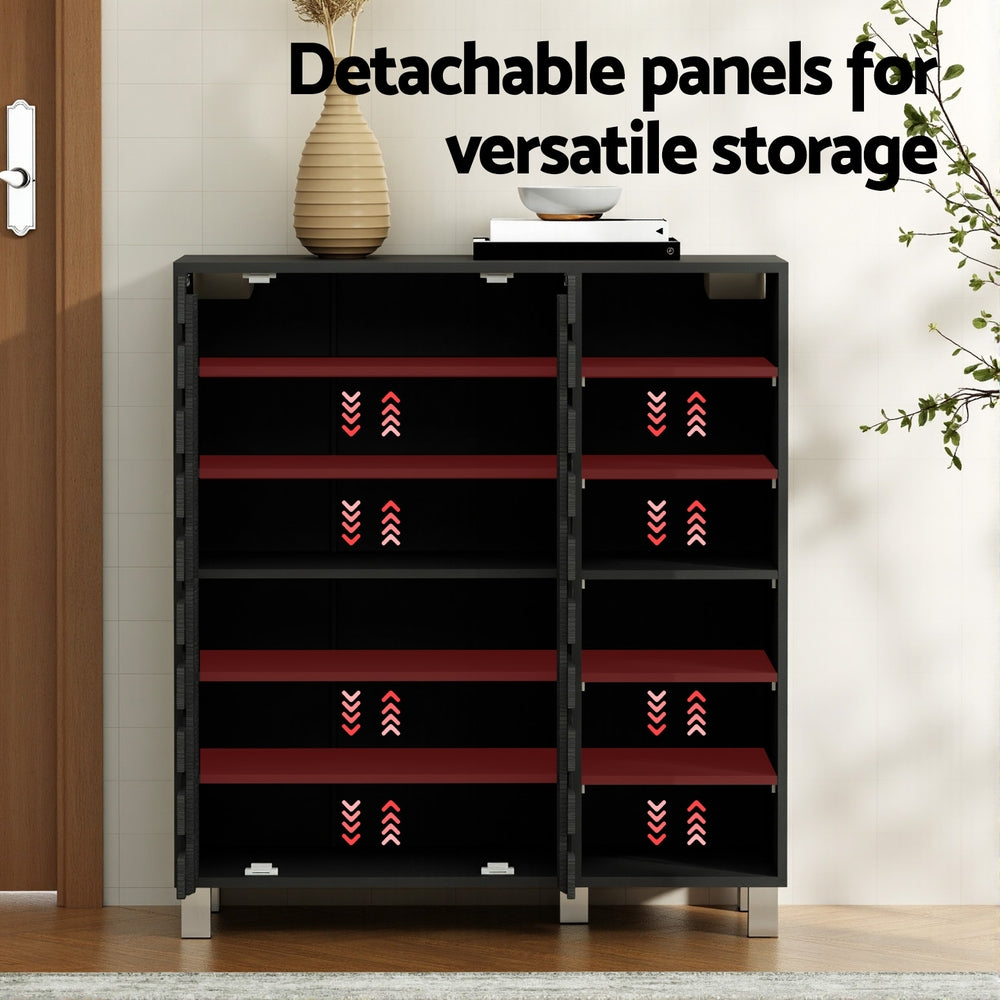 Shoe Rack Cabinet 6 Tier Storage Shelf - Black