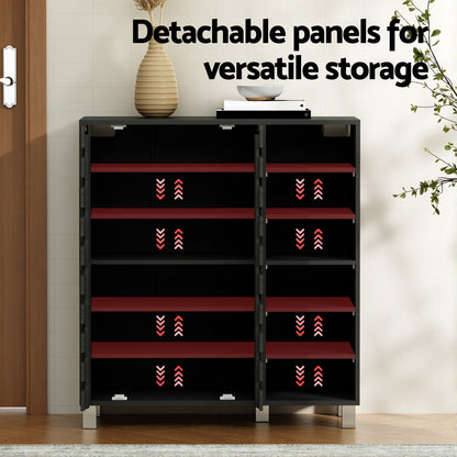 Shoe Rack Cabinet 6 Tier Storage Shelf - Black