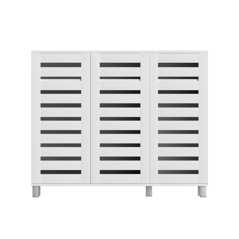 Shoe Rack Cabinet 30 Pairs Adjustable Shelf - White