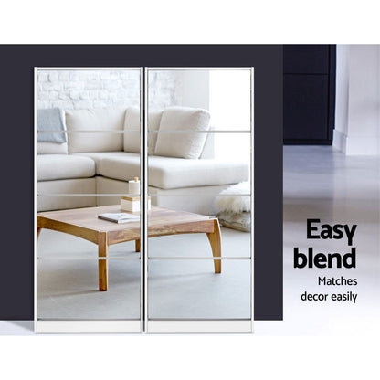 Artiss Shoe Rack Cabinet Mirror (60 Pairs) White