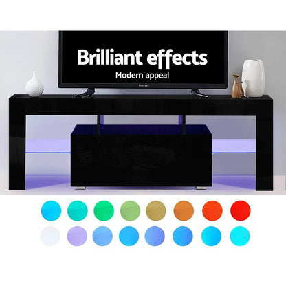 Elo Entertainment Unit TV Cabinet LED 130cm - Black