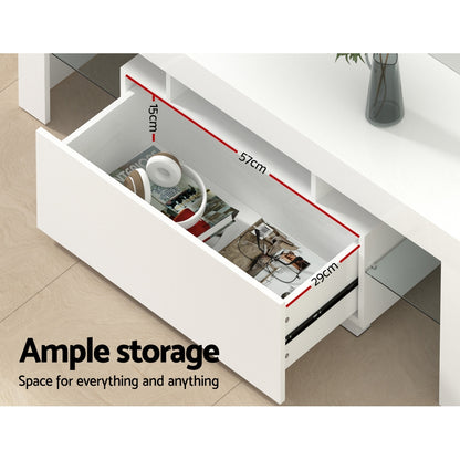 Elo Entertainment Unit TV Cabinet LED 130cm - White