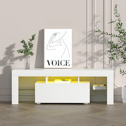 Elo Entertainment Unit TV Cabinet LED 130cm - White