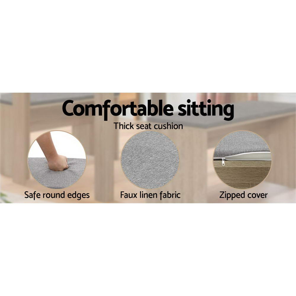 Natu Dining Bench Upholstery Seat 90cm - Oak