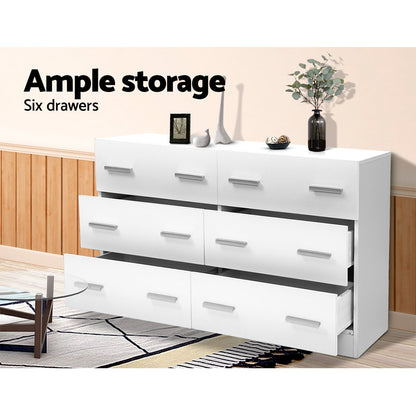 Veda 6 Chest of Drawers - White