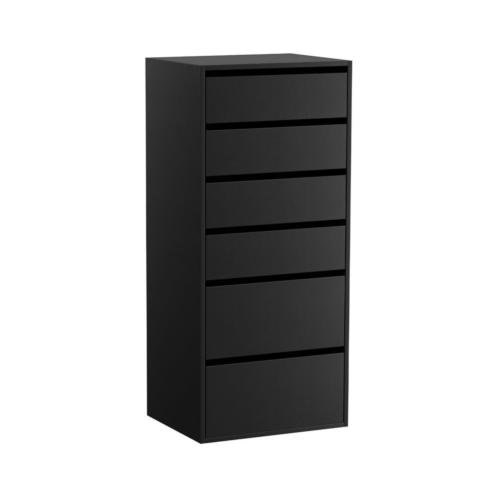 6 Chest of Drawers Dresser Tallboy - Black