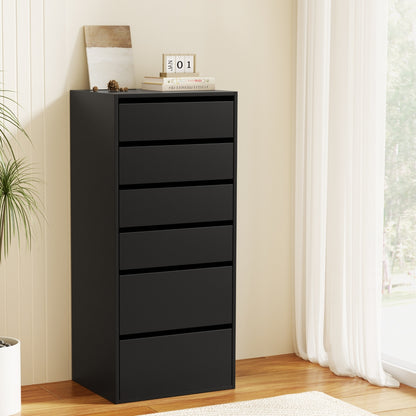 6 Chest of Drawers Dresser Tallboy - Black