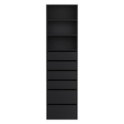 6 Chest of Drawers Tallboy Cabinet - Black