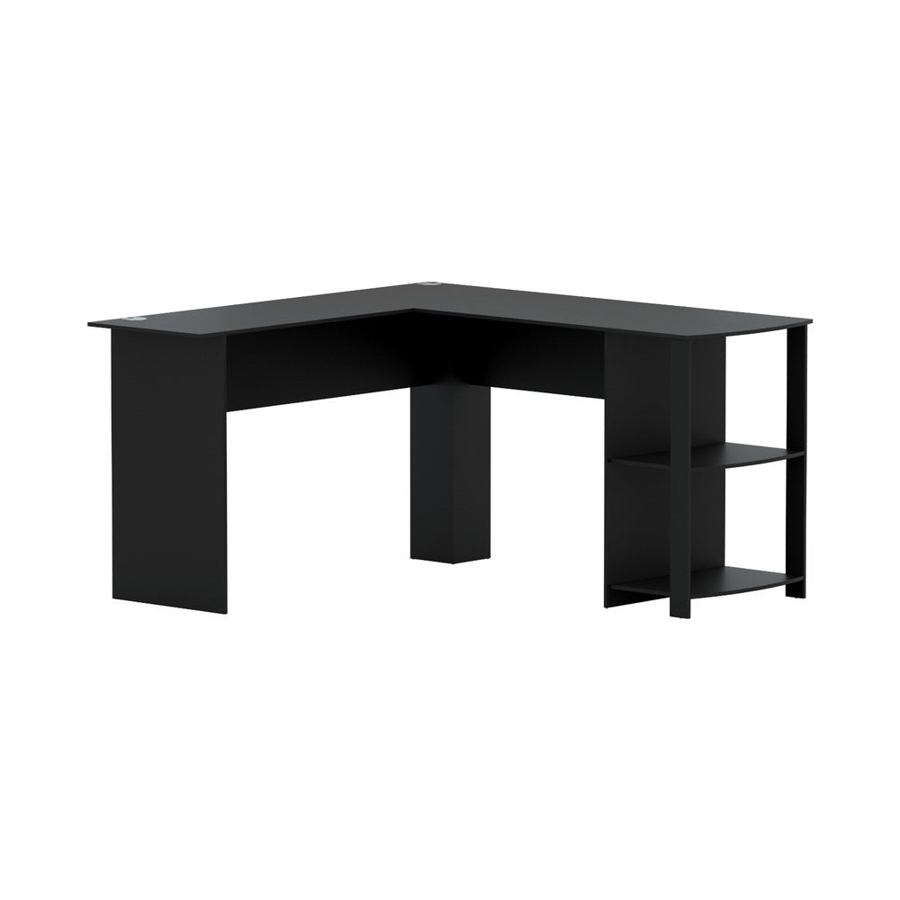 Ronald Computer Desk Shelf L-Shape 136CM -  Black
