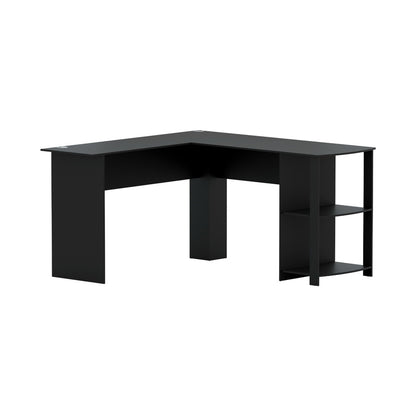 Ronald Computer Desk Shelf L-Shape 136CM -  Black