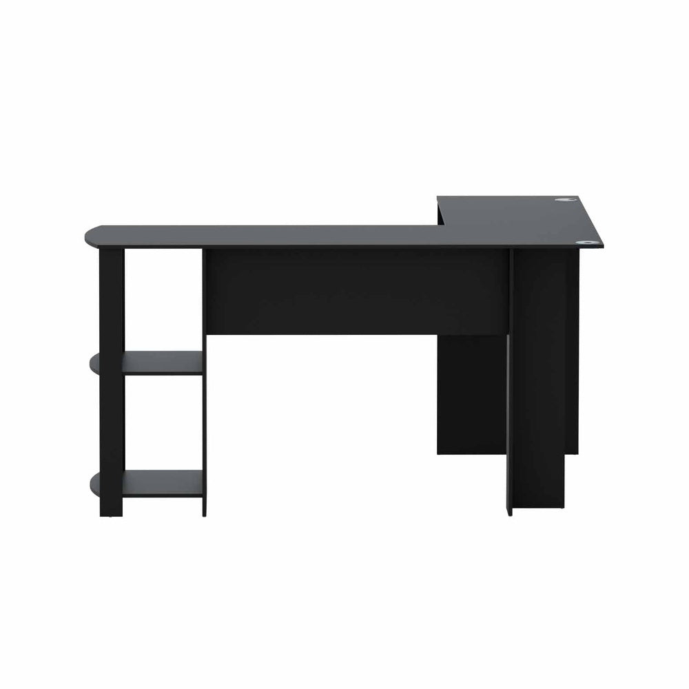 Ronald Computer Desk Shelf L-Shape 136CM -  Black