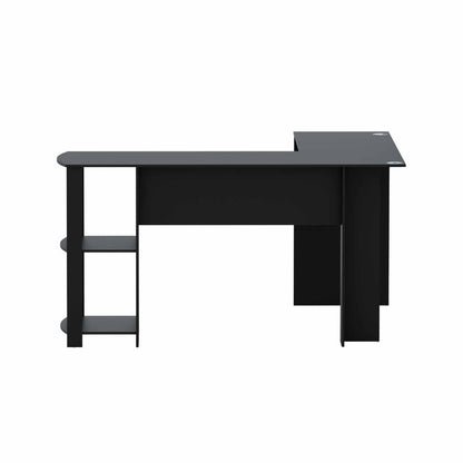 Ronald Computer Desk Shelf L-Shape 136CM -  Black