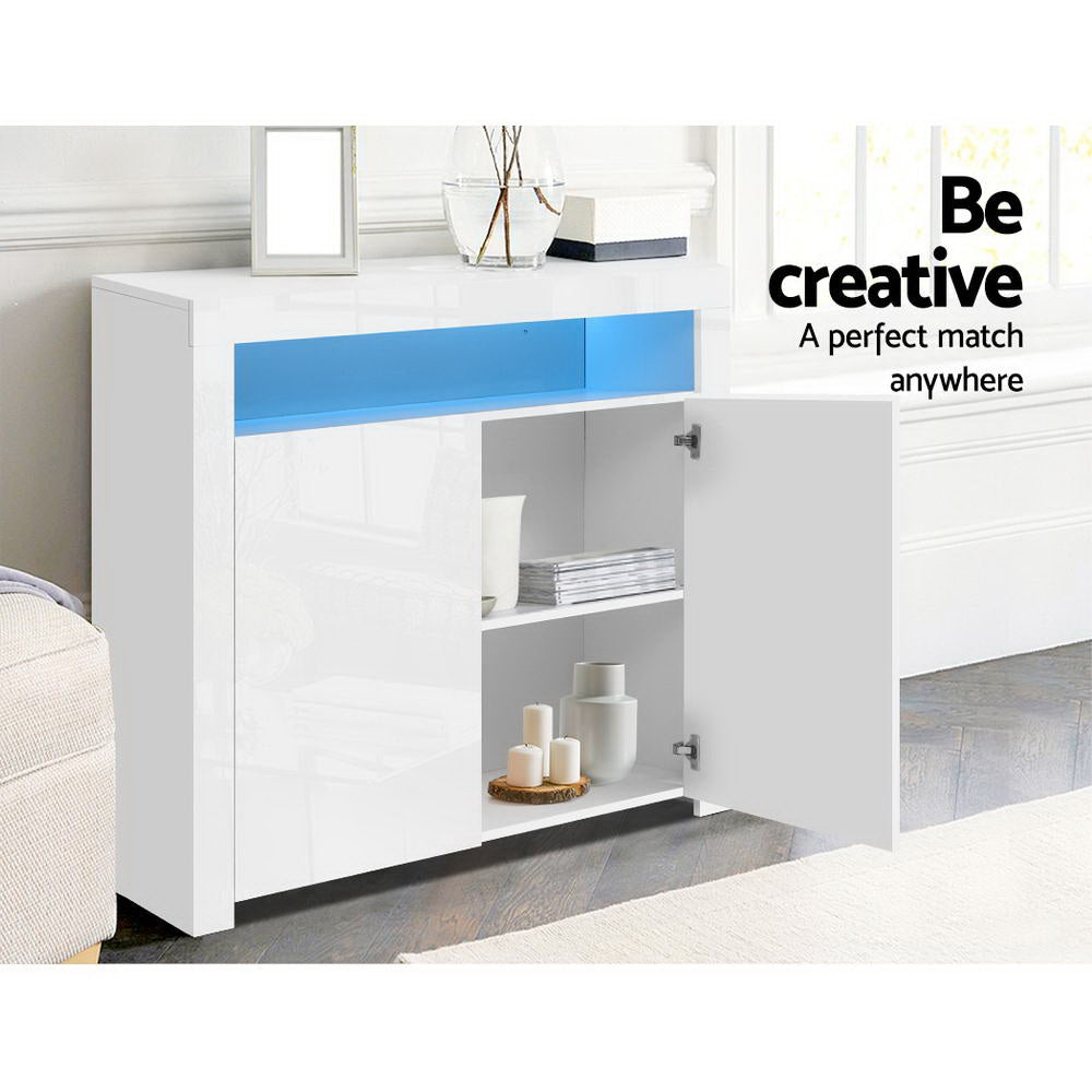 Arno LED Buffet Sideboard - White