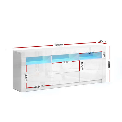 Anna Entertainment Unit TV Cabinet LED 160cm - White