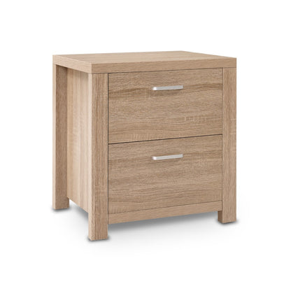 Maxi Bedside Table 2 Drawers - Pine