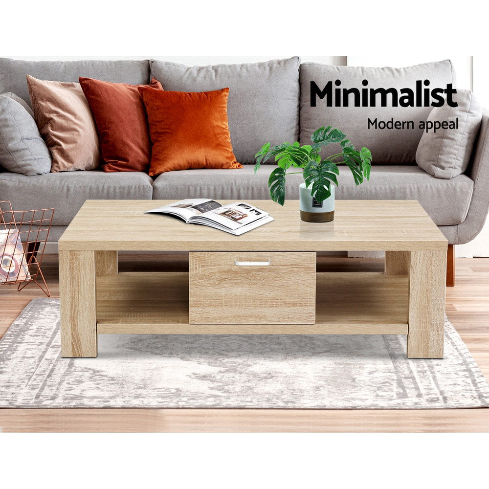 Maxi Coffee Table 1 Drawer - Oak