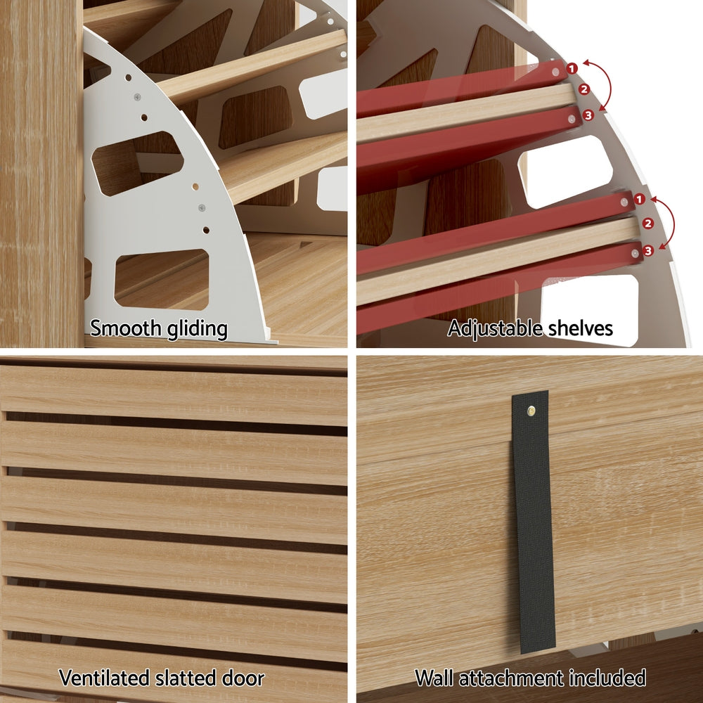 Shoe Cabinet Storage Drawer 45 Pairs - Pine