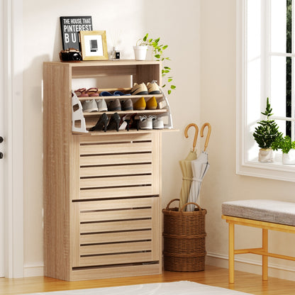 Shoe Cabinet Storage Drawer 45 Pairs - Pine