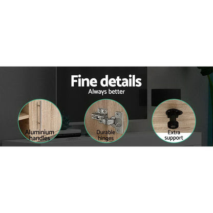 Ken TV Cabinet Entertainment Unit 140cm - Oak