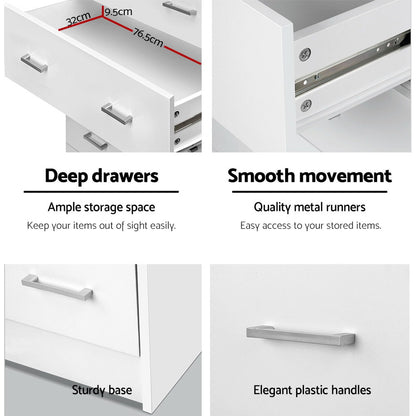 Andes 6 Chest of Drawers - White