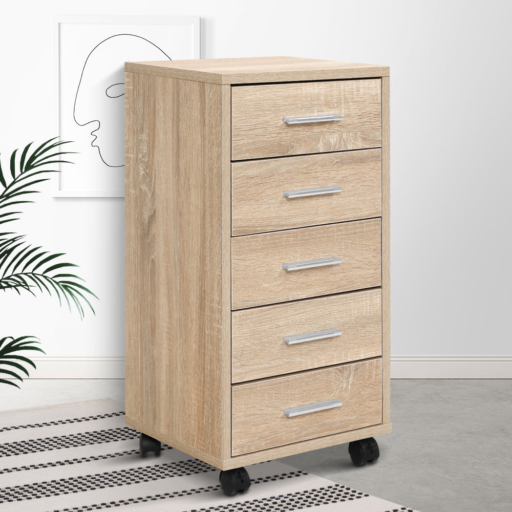 5 Drawer Filing Cabinet - Wood