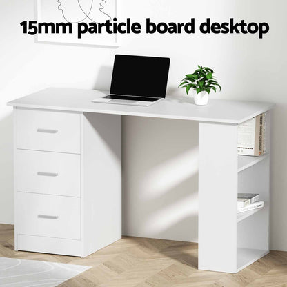 Bobb Computer Desk Drawer Shelf Cabinet 120CM - White