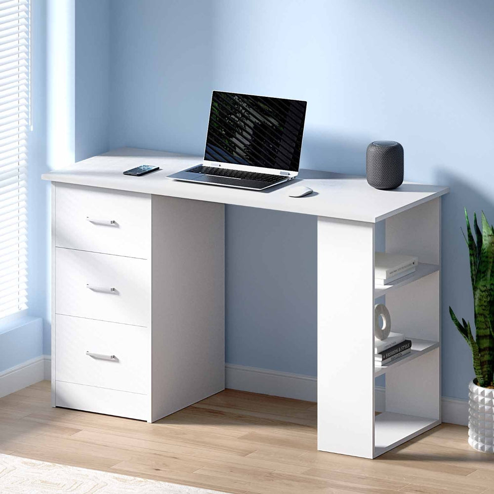 Bobb Computer Desk Drawer Shelf Cabinet 120CM - White