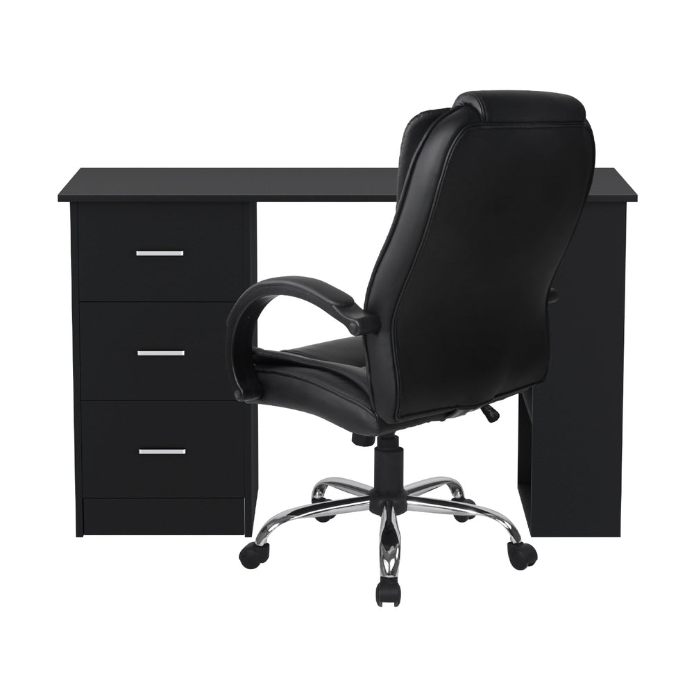 Computer Desk 120cm & Executive Office Chair Set - Black