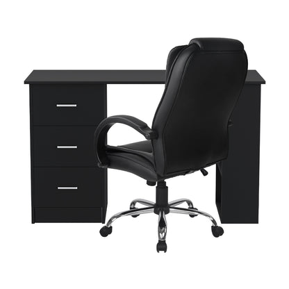 Computer Desk 120cm & Executive Office Chair Set - Black