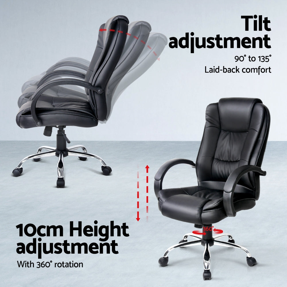Computer Desk 120cm & Executive Office Chair Set - Black