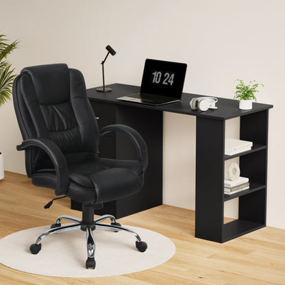 Computer Desk 120cm & Executive Office Chair Set - Black