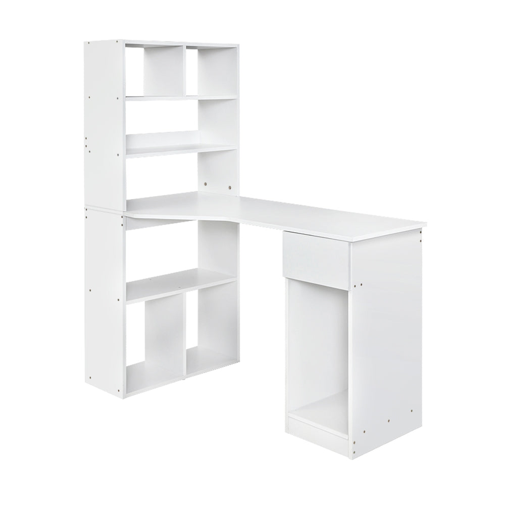Computer Desk Bookshelf Drawer Cabinet 120CM - White