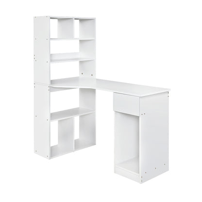 Computer Desk Bookshelf Drawer Cabinet 120CM - White