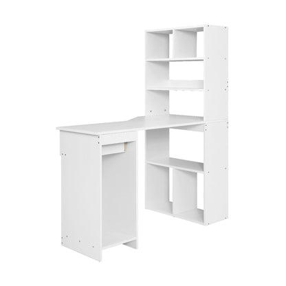 Computer Desk Bookshelf Drawer Cabinet 120CM - White